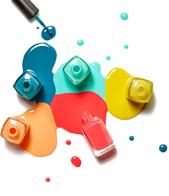 Vibrant nail polish colours